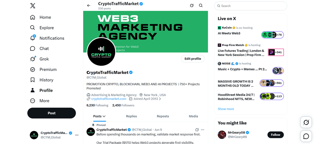 complete crypto X account profile setup